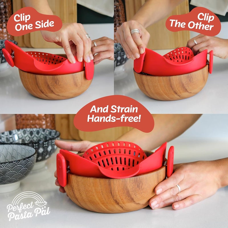 Houseify PERFECT PASTA PAL Clip-on Strainer for Pots - Silicone Pasta - Heat Resistant, Space Saving Colander for Kitchen - Dishwasher Safe Pot Strainer - Cooking Essentials and Home Must Haves - Image 3